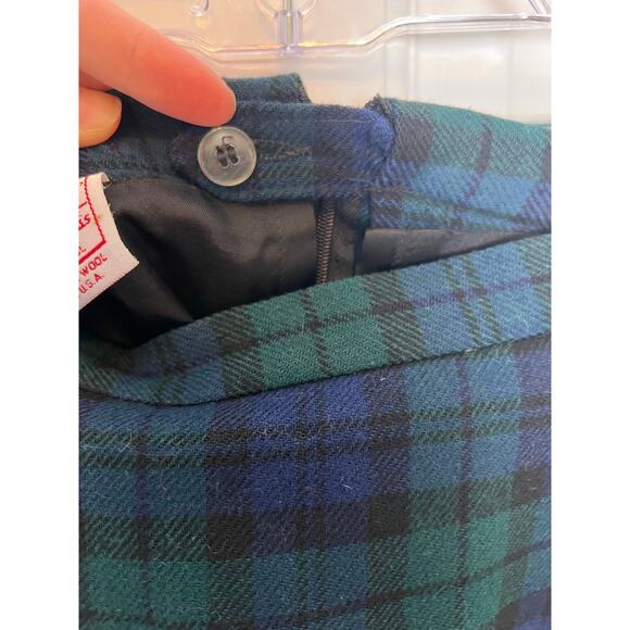 Vintage Pendleton Womens 8 Tartan Plaid Skirt Blue Green 100% Virgin Wool Pencil - Picture 9 of 11